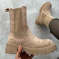 Boots Kunstwildleder, beige