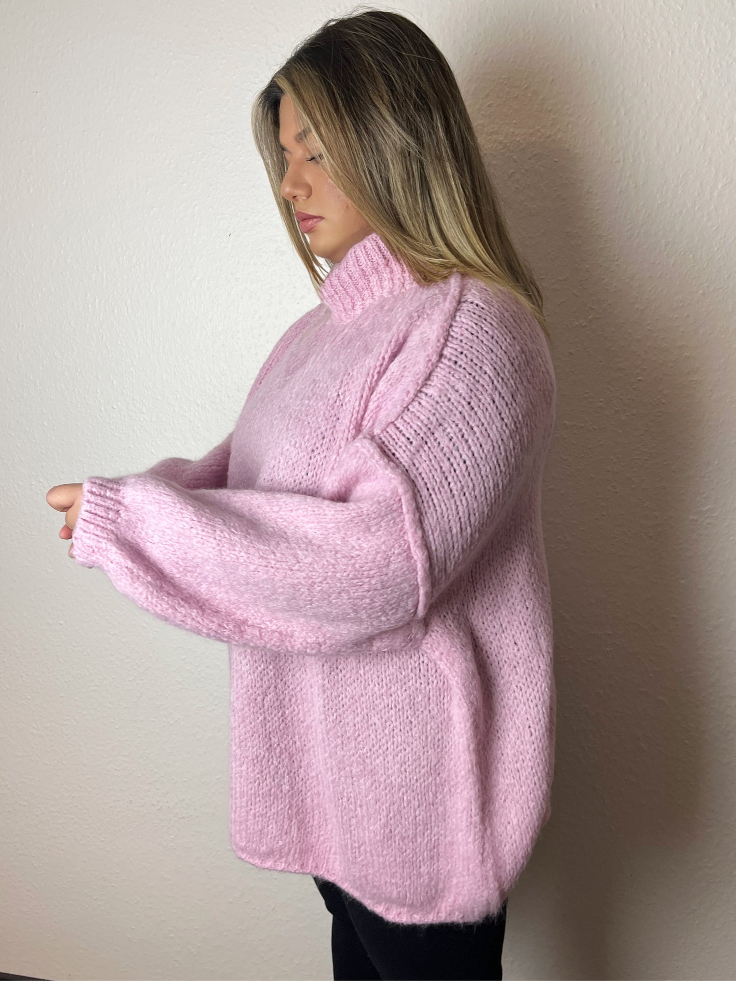 Kuschel Pullover, Rosa