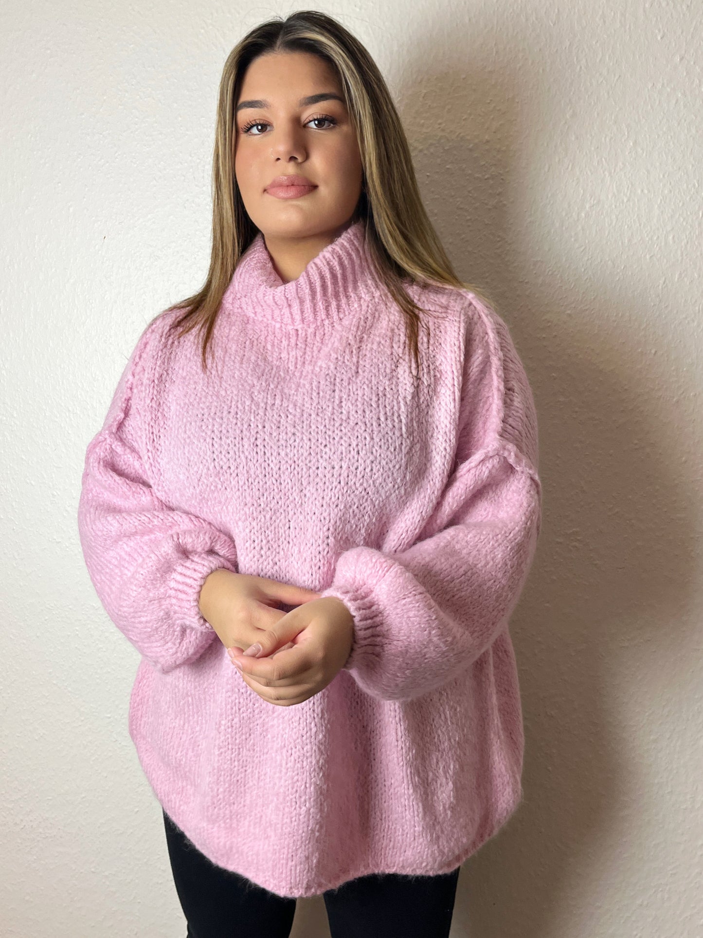 Kuschel Pullover, Rosa