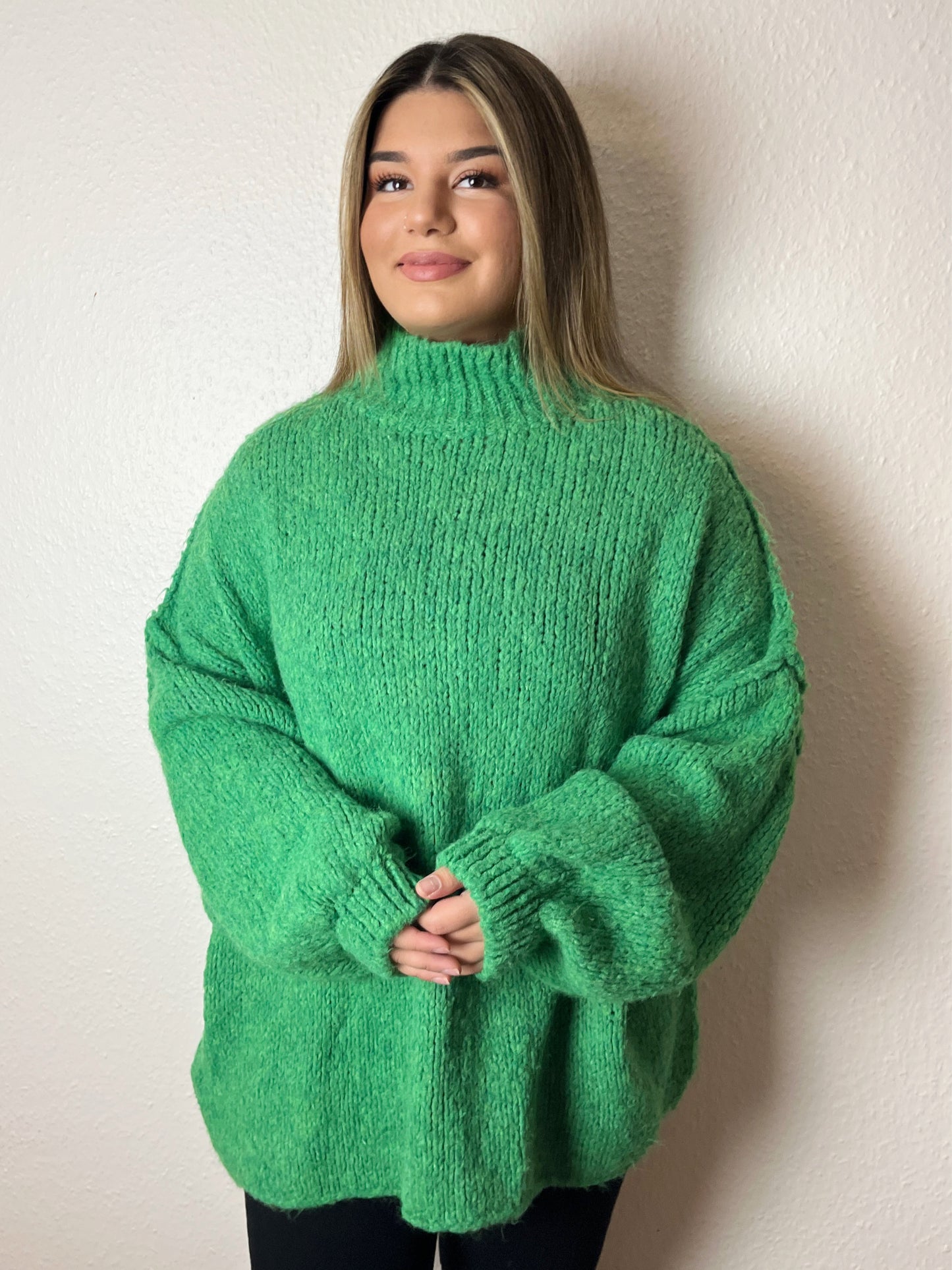 Kuschel Pullover, Grün