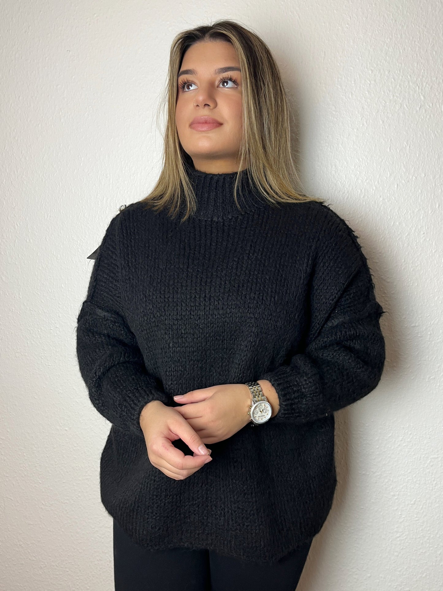 Kuschel Pullover, Schwarz