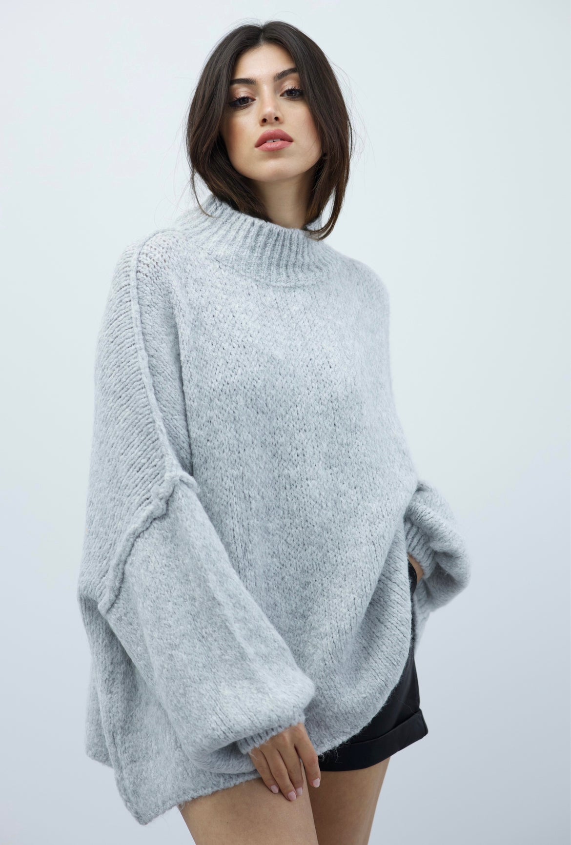 Kuscheliger Pullover, grau