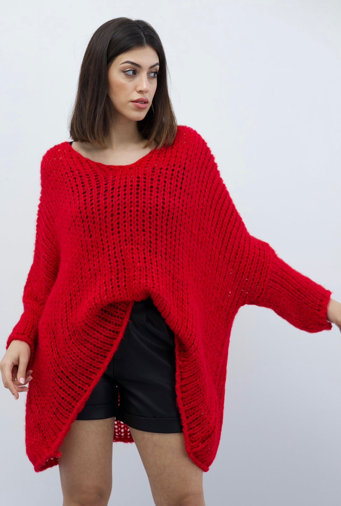 Strick Pullover, rot