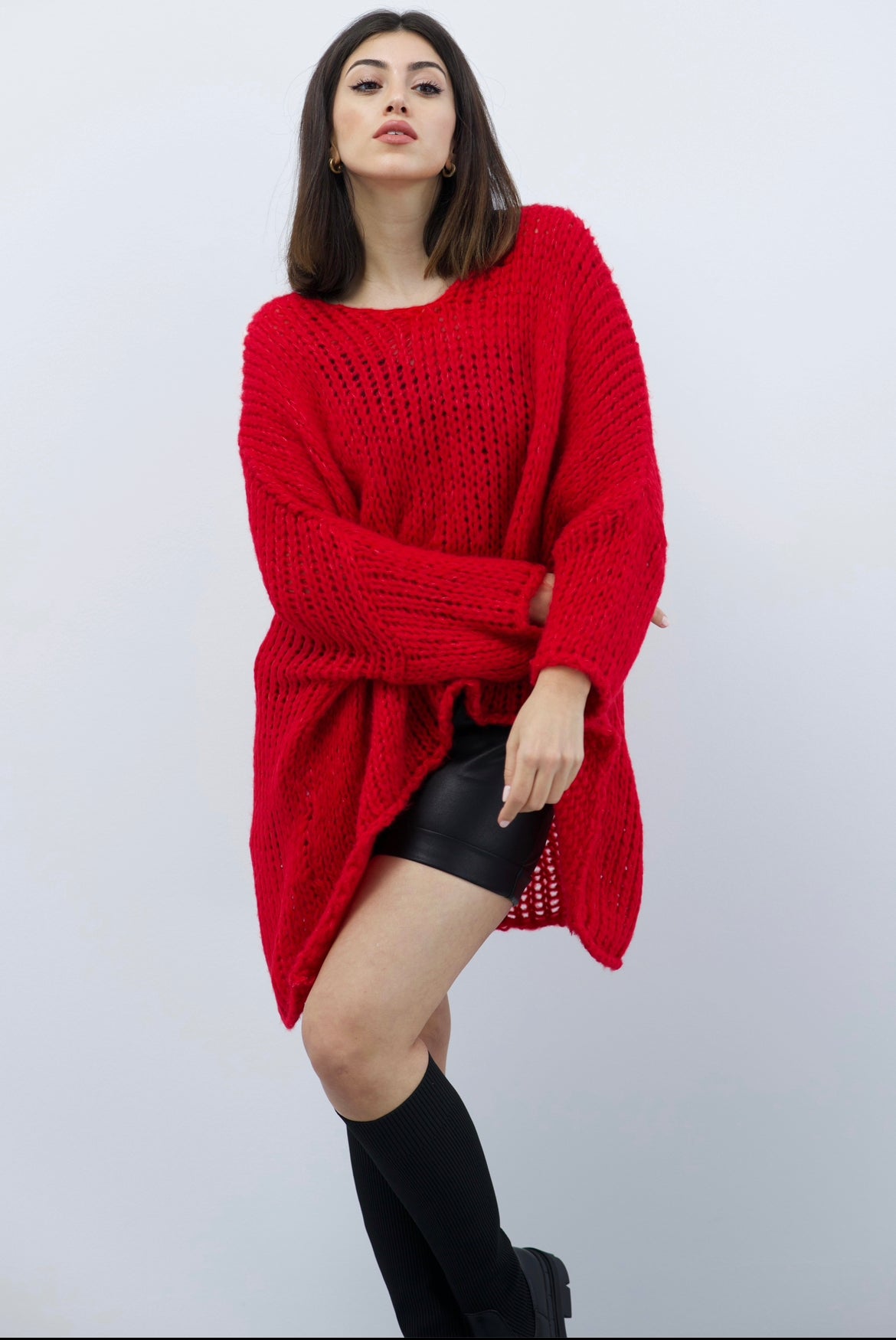 Strick Pullover, rot