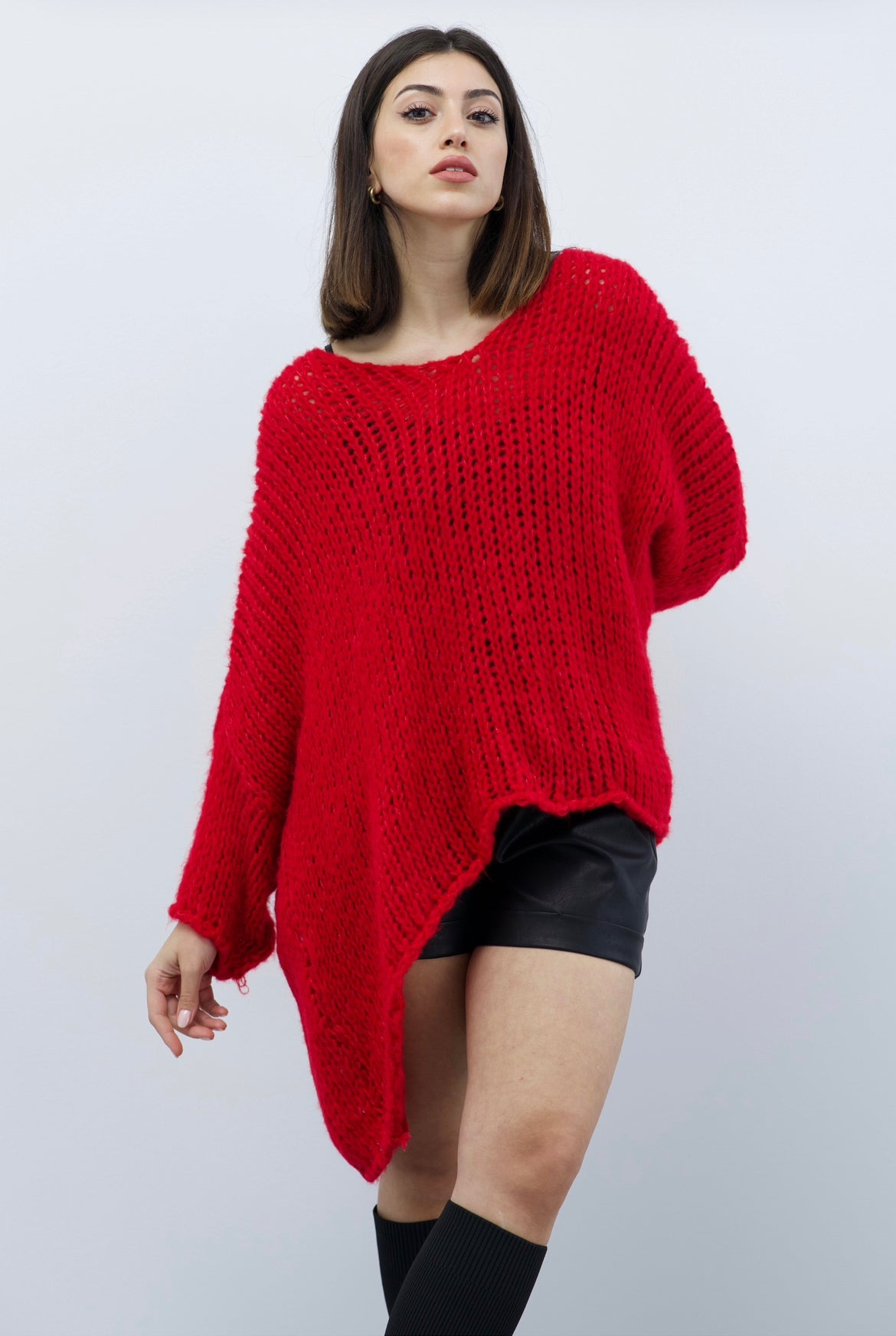 Strick Pullover, rot