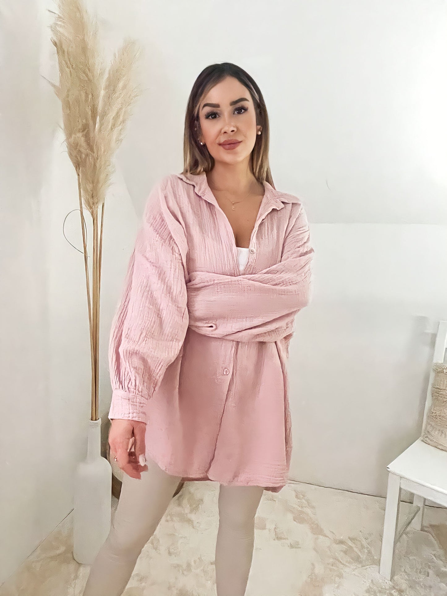 Musselin Bluse "LEONIE", Rosa