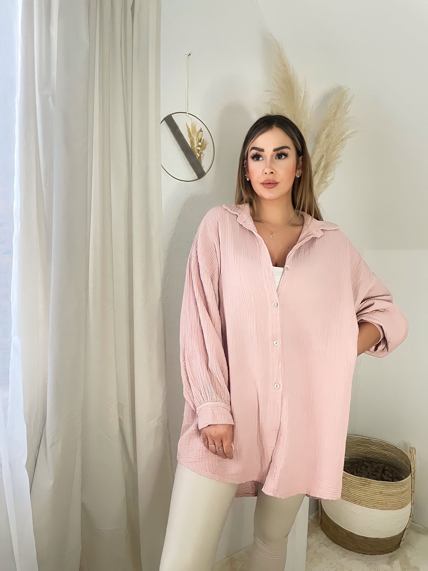 Musselin Bluse "LEONIE", Rosa