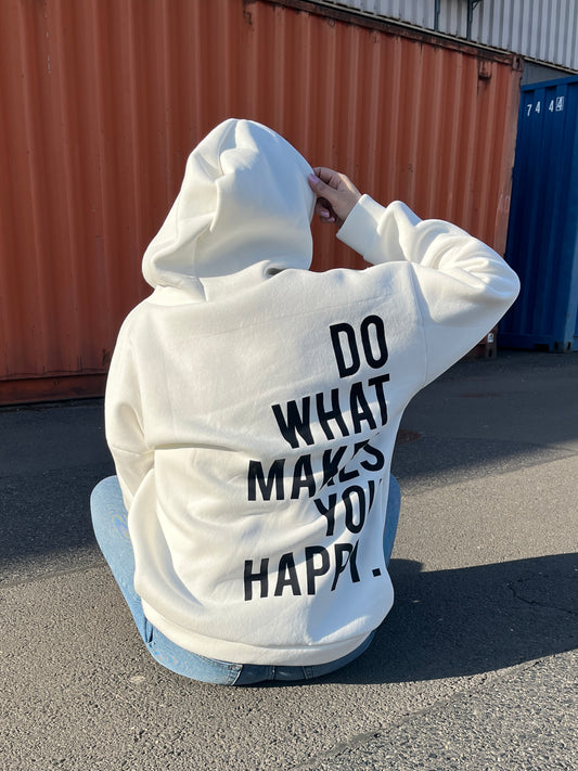 Hoodie mit Schriftzug, weiß