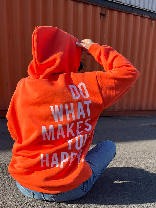 Hoodie mit Schriftzug, orange