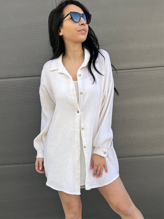 Musselin Bluse "LEONIE", Off White