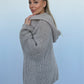 Strickjacke mit Kapuze, beige