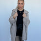 Strickjacke mit Kapuze, beige