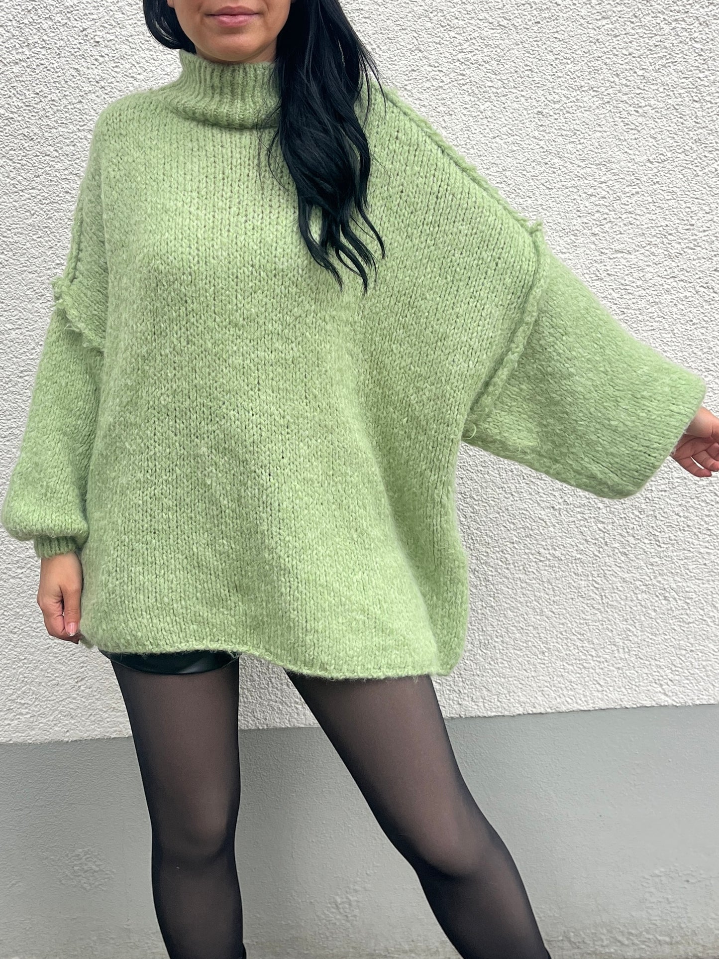 Kuscheliger Pullover, hellgrün