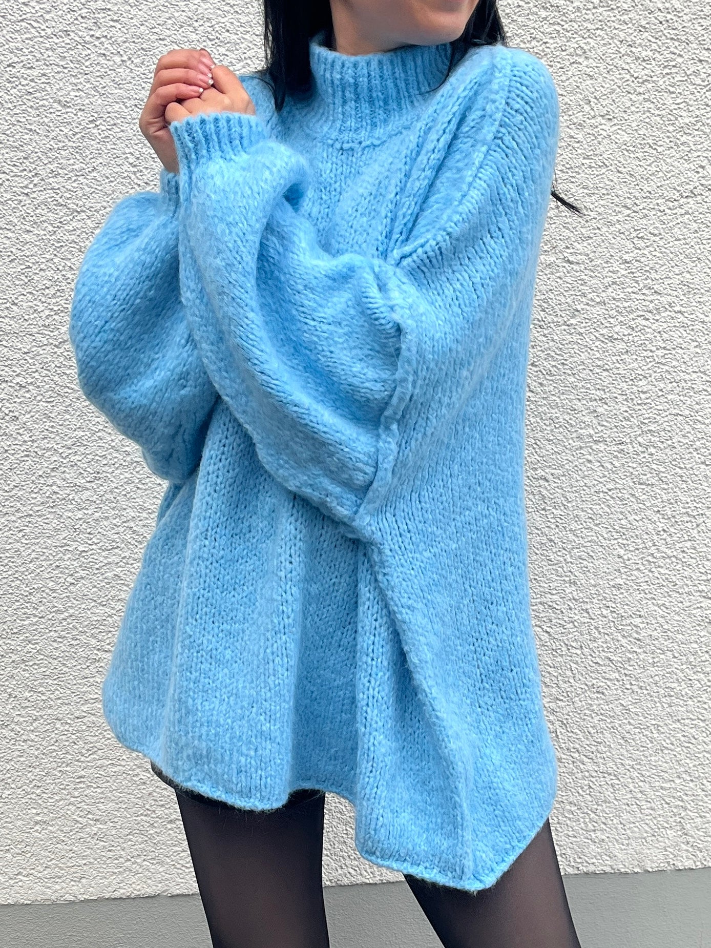 Kuscheliger Pullover, hellblau