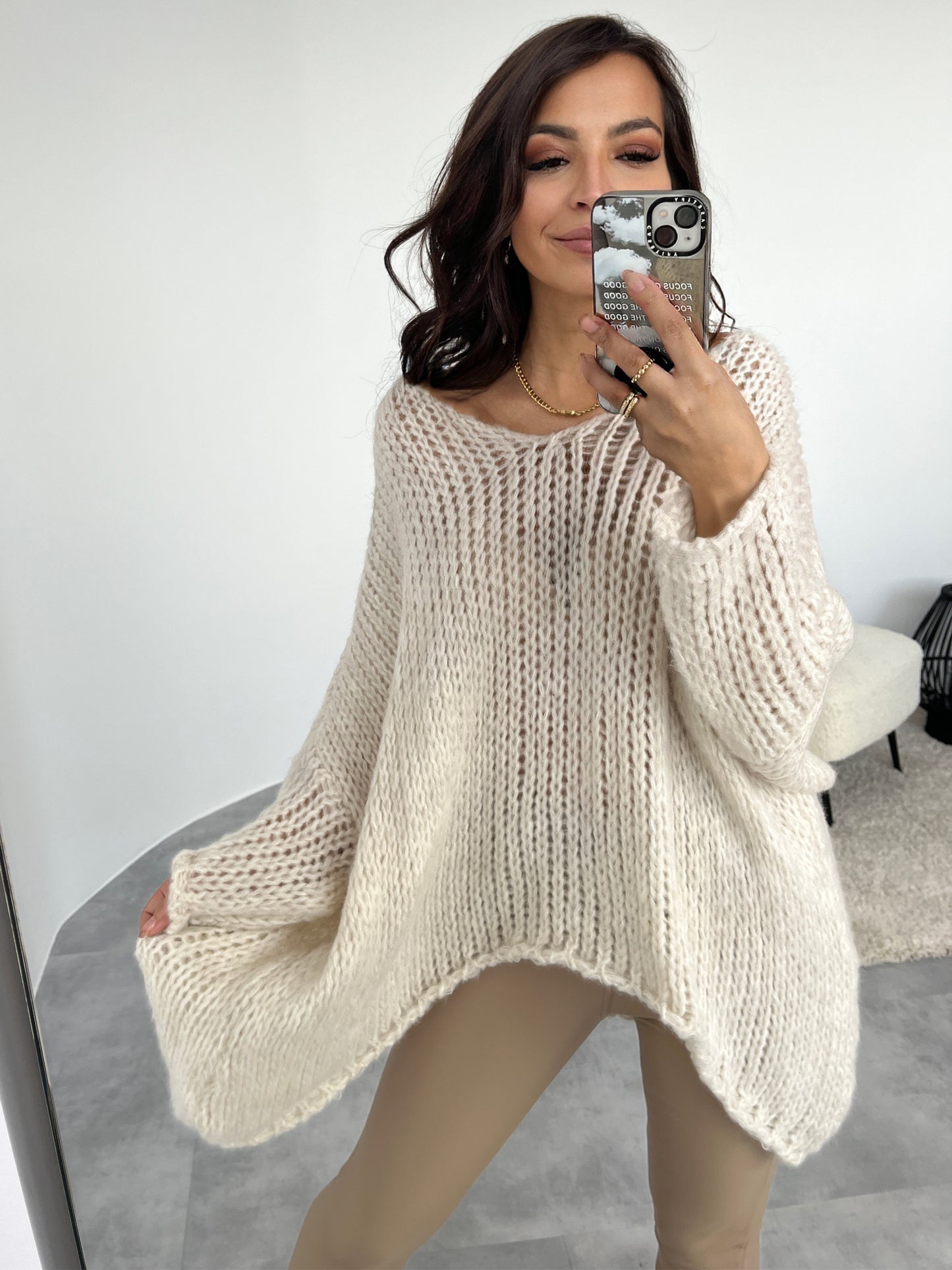 Strick Pullover, creme