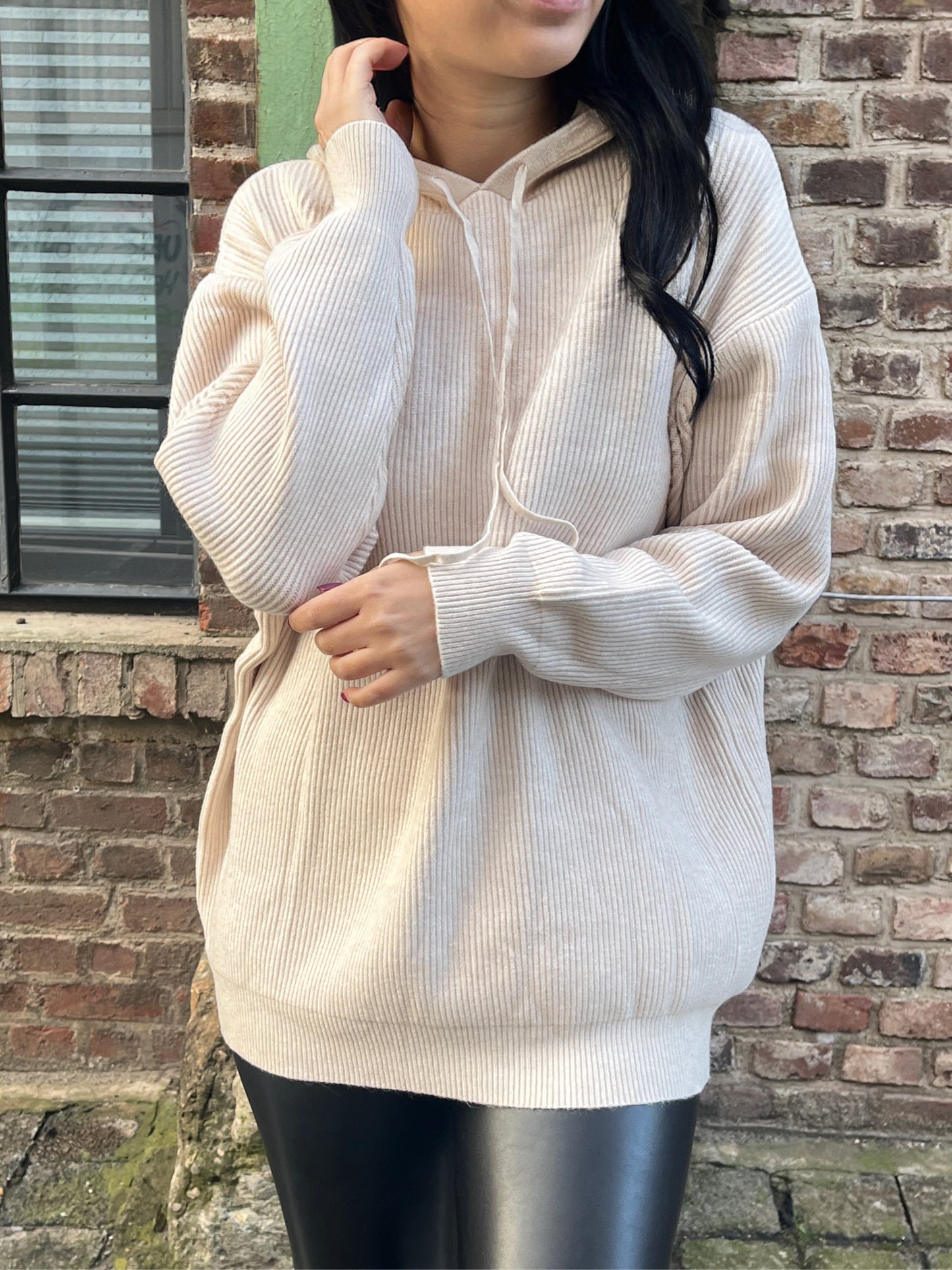 Kapuzen Pullover, creme