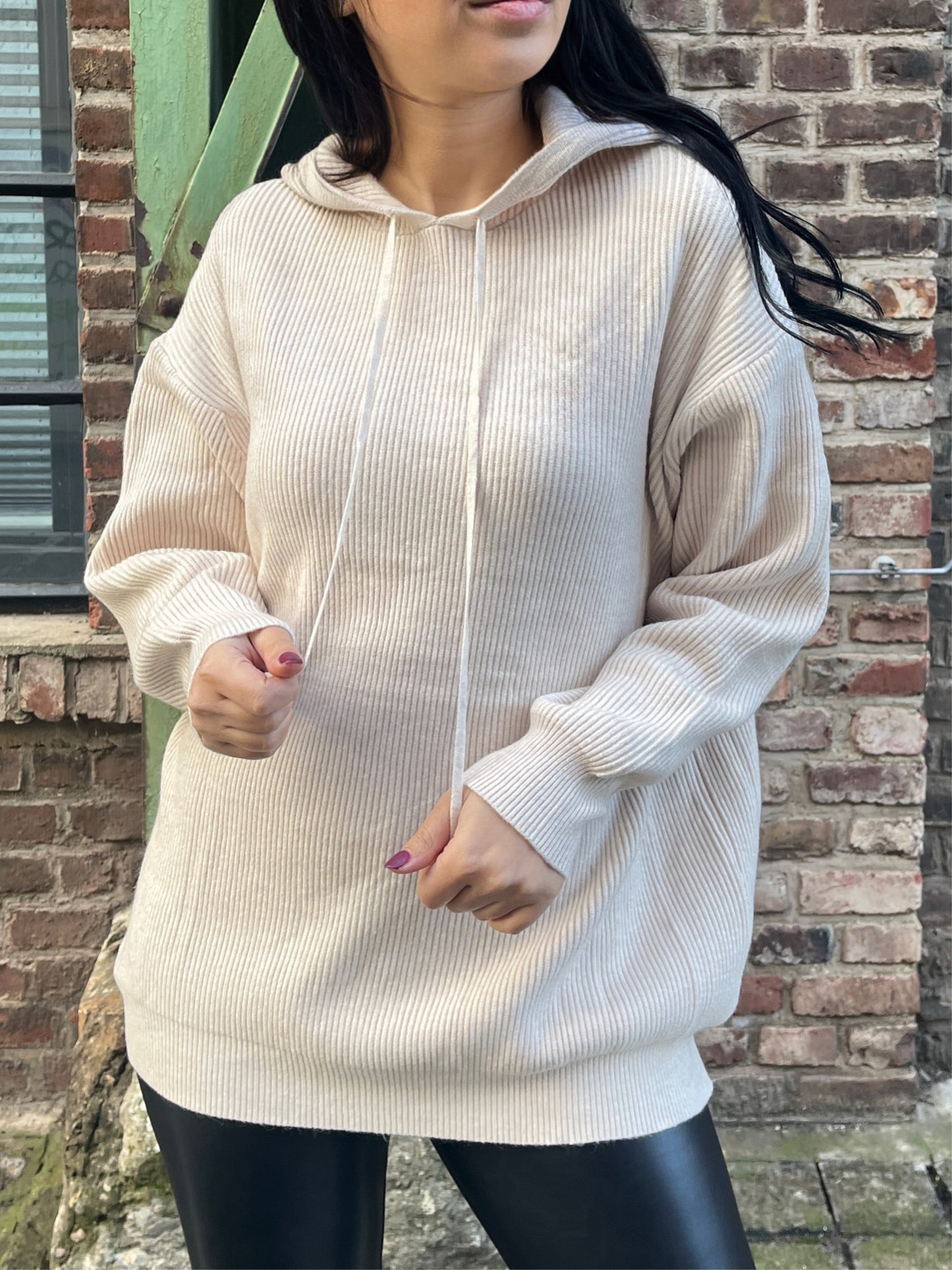 Kapuzen Pullover, creme