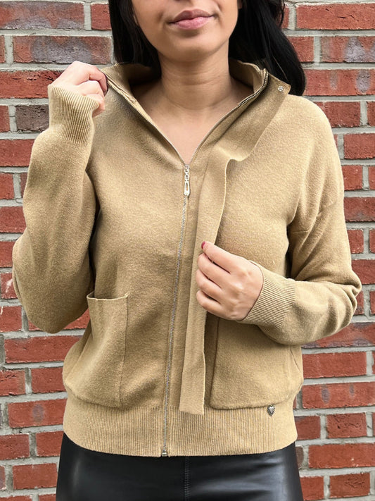 Strickjacke, Camel