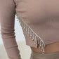 Shirt mit Strass, beige