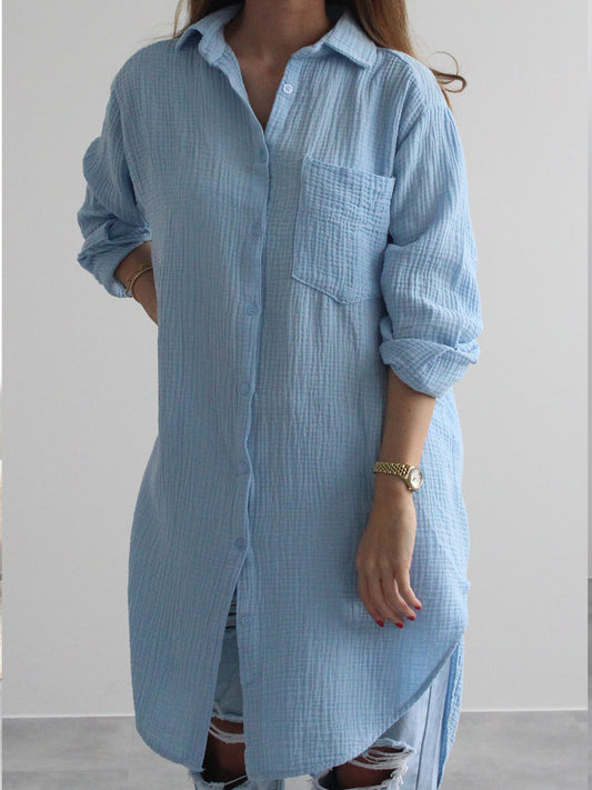 Musselin Bluse "JANA", Hellblau