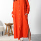 Langes Musselin Blusen Kleid "PAULA", Orange