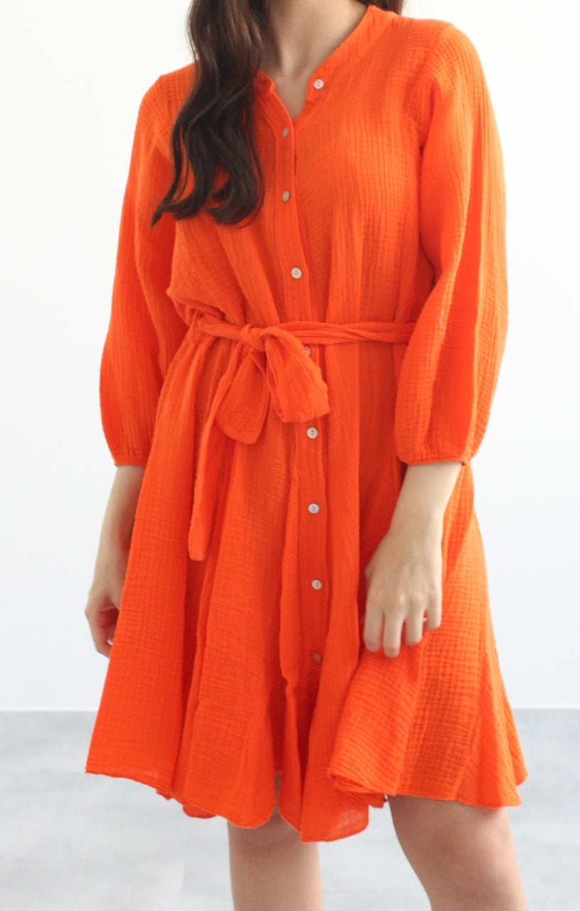 Musselin Kleid "NELLY", Orange