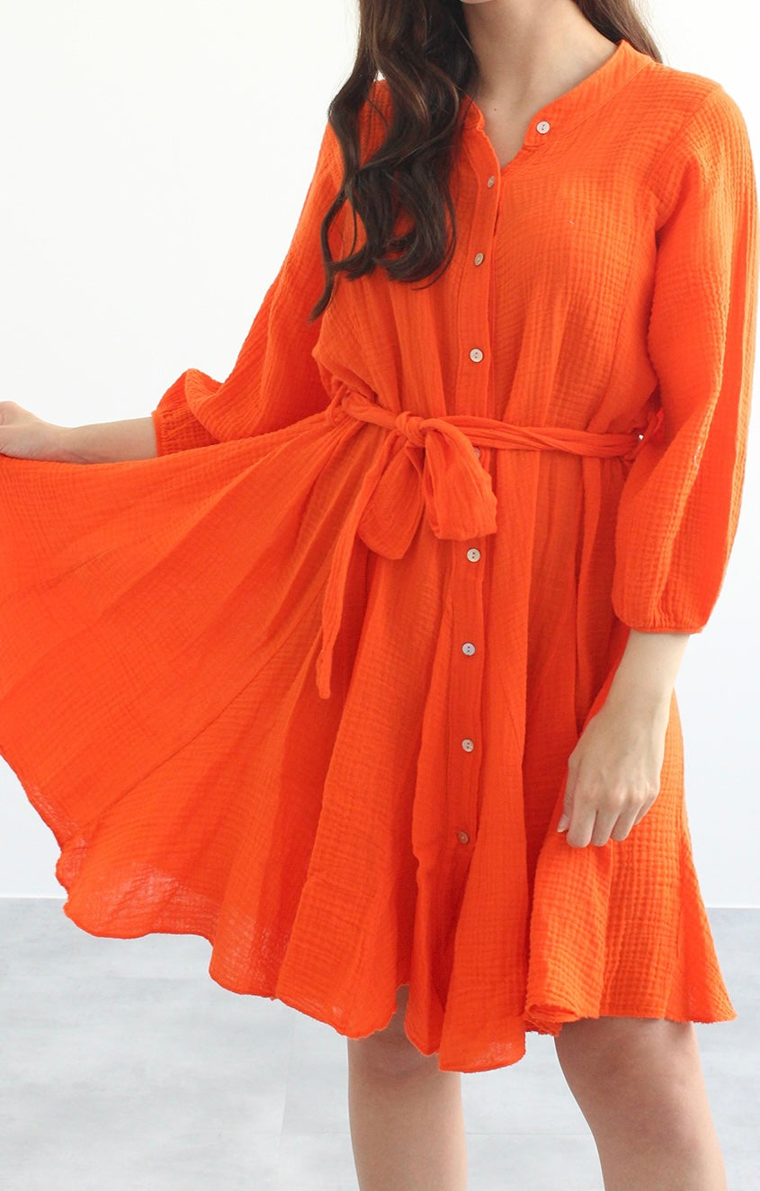 Musselin Kleid "NELLY", Orange